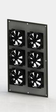 (Архив)Вентиляторный модуль RiT, термостат, 1U, 40х360х560 мм (ВхШхГ), вентиляторов: 6, для серии Floor Out, цвет: чёрный