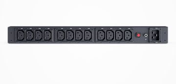 БРП (PDU) Basic CyberPower, IEC 60320 С13 х 12, вход IEC 320 C20, шнур 3 м, 44мм, 1ф 16А, автомат, чёрный, 2 кронштейна (L-короткий, L-длинный)