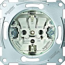 Розетка электрическая Merten Antique/Artec, 2к+З, 16А, шторки защитные, цвет: алюминий (MTN2300-0000)