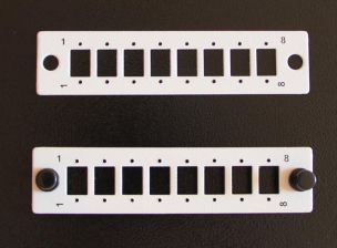 Лицевая панель Hyperline, 8 х FC-ST/UPC (SM/MM), Duplex 130х30, цвет: серый