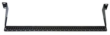 Организатор комм. шнуров Lanmaster, 19", 1HU, 31х100 мм (ВхГ), горизонтальный, на 24 порта, только с патч-панелями LANMASTER модели 2010 года, цвет: ч
