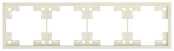 Рамка Rikett Standart, 90х303 мм (ВхШ), 4 поста, цвет: кремовый сатин (35840 MC)