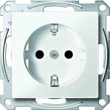 Розетка электрическая Merten System M, 2к+З, 16А, цвет: активный белый (MTN2301-0325)
