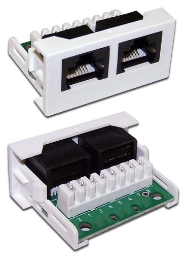 Вставка в розеточную панель Lanmaster LAN-WA-LP-E2-E2-WH
