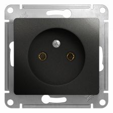 (Архив)Розетка Schneider Electric Glossa, 2к, без подсветки, 16А, для настенного монтажа, 71х71 мм (ВхШ), цвет: антрацит (GSL000741)