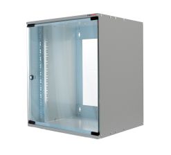 (Архив)Шкаф телекоммуникационный настенный Canovate SOHO, 19", 9U, 469х500х450 мм (ВхШхГ), дверь: стекло, сварной, цвет: серый