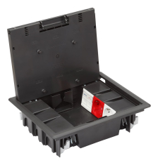 Люк напольный Efapel, пластик, 6 розеток 45х45 мм, 211х256 мм (ВхШ), глубина установки: 59,5 мм, модулей: 12, напольный, цвет: антрацит