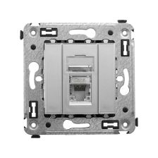 Розетка компьютерная DKC Avanti, 1x RJ45, кат. 6, экр., 2 модуля, упаковка: 1 шт, цвет: закалённая сталь, (DKC.4404393)