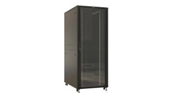 Шкаф телекоммуникационный напольный Hyperline TTBR, IP20, 42U, 2055х800х800 мм (ВхШхГ), дверь: стекло, задняя: металл, разборный, цвет: чёрный