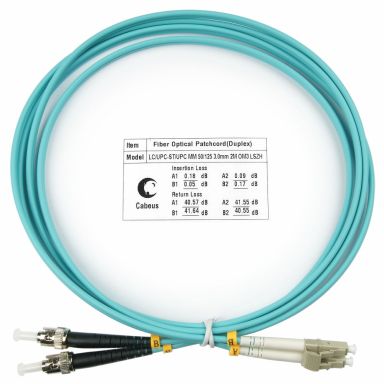 Коммутационный шнур оптический Cabeus FOP-50-LC-ST-1,5m