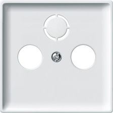 Лиц. панель розеточная Merten Antique/Artec, 2х TV/FM, плоская, внутренняя, цвет: полярно-белый (MTN294119)