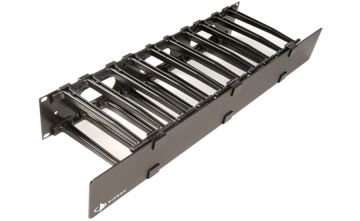 Организатор комм. шнуров Siemon RouteIT, 2HU, 102 мм Г, горизонтальный, с 4" кабельным держателем, цвет: чёрный, (с удлиненной крышкой) 