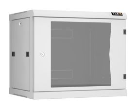 Шкаф телекоммуникационный настенный TLK Classic II, 19", 9U, 503х600х450 мм (ВхШхГ), дверь: стекло, разборный, цвет: серый