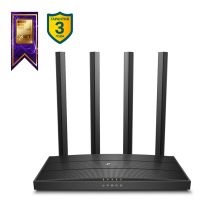 Маршрутизатор TP-Link, портов: 5, LAN: 4, WAN: 1, скорость мб/с: 1 267, антенн: 4, USB: Нет, 32х215х117 мм (ВхШхГ), цвет: чёрный, Archer C6