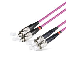 Комм. шнур оптический Hyperline, Duplex FC/ST, OM4 50/125, LSZH, 20м, Ø 2мм, серый хвостовик, цвет: маджента