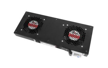 Вентиляторный модуль Rem R-FAN, 230V, 45х432х195 мм (ВхШхГ), вентиляторов: 2, 86 дБ, поток: 300 м3/ч, для шкафов ЦМО, Elbox, цвет: чёрный