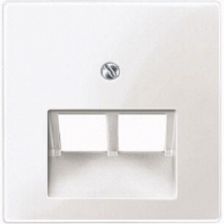 Лиц. панель розеточная Merten System M, 2х RJ45, плоская, внутренняя, цвет: активный белый (MTN296125)