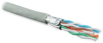 Кабель витая пара Hyperline UFTP4-C6A-S23-IN-LSZH, LSZH (нг(A)-HF), U/FTP, кат. 6a, проводник Ø 0,57мм, 500м, катушка, тип прокладки: внутри зданий, ц
