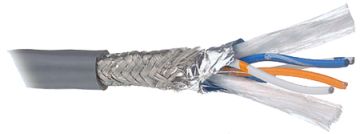 Кабель интерфейсный промышленный Belden, четырехслойный экран Duobond IV, 2 пар., кат. 5е, PVC, Ø 8,6мм, для групп. прокладки, проводник из луженой ме