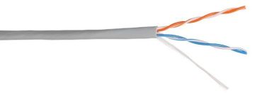 Кабель витая пара TWT XS, PVC, U/UTP, кат. 5е, проводник Ø 0,5мм, 305м, бухта, тип прокладки: внутри зданий, цвет: серый