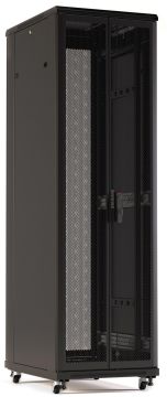 Шкаф серверный напольный Hyperline TTR, IP20, 42U, 2055х600х1200 мм (ВхШхГ), дверь: двойная распашная, перфорация, боковая панель: сплошная съемная, р