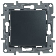 Переключатель Legrand Etika, одноклавишный, без подсветки, 10А, цвет: антрацит (672609)