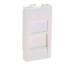 Лиц. панель розеточная Panduit ,Mini-Com х 1, 45х22,5 мм (ВхШ), плоская, шторки, цвет: белый (CFA1FSAW-X)