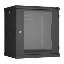 Шкаф телекоммуникационный настенный TLK Classic II, 19", 12U, 636х600х450 мм (ВхШхГ), дверь: стекло, разборный, цвет: чёрный