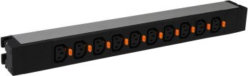 БРП (PDU) Basic Legrand, IEC 60320 С13 х 10, вход клеммная колодка, 1ф 16А, с клеммным блоком, с системой блокировки вилки , чёрный