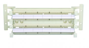 Кросс-панель Eurolan, настенная, 5HU, 100x110, кат. 5е, универсальная, неэкр., цвет: бежевый, (28A-U5-1HWT), с модулями