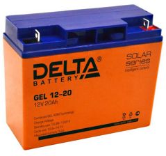 Аккумулятор для ИБП Delta Battery GEL, 167х77х181 мм (ВхШхГ),  необслуживаемый электролитный,  12V/20 Ач, цвет: жёлтый, (GEL 12-20)