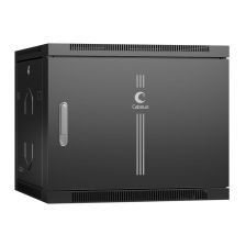 Шкаф телекоммуникационный настенный Cabeus SH-05F, 19", 9U, 501х600х600 мм (ВхШхГ), дверь: стекло, сварной, цвет: чёрный