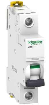 Автоматический выключатель Schneider Electric Acti 9, 2 модуль, D класс, 1P, 50А, 10кА, (A9F85150)