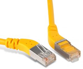 (Архив)Шнур комм. угловой Hyperline, кат. 6, экр., F/UTP, RJ45/RJ45, LSZH, AWG26 2м, жёлтый, правый/правый 45°