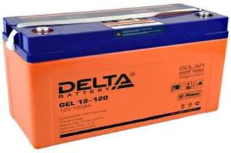 Аккумулятор для ИБП Delta Battery GEL, 223х172х406 мм (ВхШхГ),  необслуживаемый электролитный,  12V/120 Ач, цвет: жёлтый, (GEL 12-120)