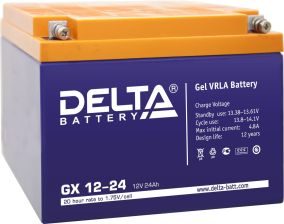 Аккумулятор для ИБП Delta Battery GX, 125х175х166 мм (ВхШхГ),  необслуживаемый электролитный,  12V/24 Ач, цвет: синий, (GX 12-24)