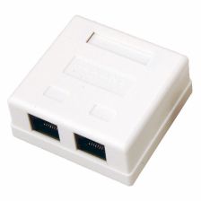 (Архив)Розетка в сборе Rexant, 2x RJ45, кат. 5е, неэкр., внешняя, упаковка: 25 шт, цвет: белый, (03-0151)
