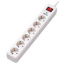 Блок силовых розеток Tripp Lite, Schuko х 6, вход Schuko, шнур 1,8 м, 424мм 16А, выключатель, диагностический светодиод, белый