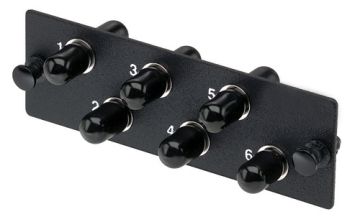 Модульная панель Hyperline, OS2 9/125, 6 х ST, Simplex 120х32, для FO-19BX, цвет: чёрный