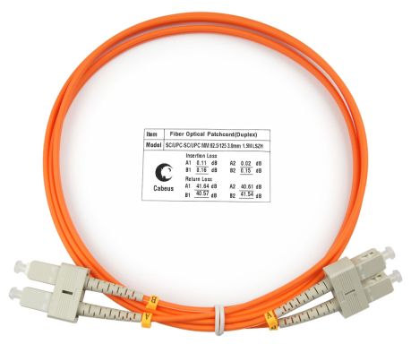 Коммутационный шнур оптический Cabeus FOP-62-SC-SC-1,5m