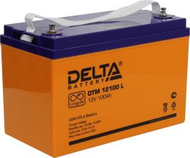 Аккумулятор для ИБП Delta Battery DTM L, 220х171х330 мм (ВхШхГ),  Необслуживаемый свинцово-кислотный,  12V/100 Ач, цвет: оранжевый, (DTM 12100 L)