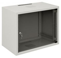 (Архив)Шкаф телекоммуникационный настенный Zpas SJK, 19", 4U, 230х515х300 мм (ВхШхГ), дверь: стекло, сварной, цвет: серый