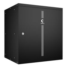 Шкаф телекоммуникационный настенный Cabeus Light, 19", 12U, 590х550х450 мм (ВхШхГ), дверь: металл, разборный, цвет: чёрный