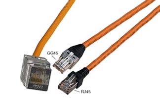 (Архив)Шнур комм. Nexans LANmark-6A, кат. 6A, экр., GG45/RJ45, LSZH, 2м, оранжевый
