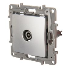 Розетка в сборе Legrand Etika, 1x TV/R/SAT, внутренняя, цвет: алюминий, (LEG.672463)