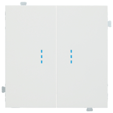 Клавиша для выключателя Rikett Classic, двухклавишный, с подсветкой, цвет: белый сатин, (35612 MW)