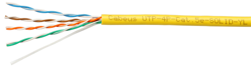 Кабель витая пара Cabeus UTP-4P-Cat.5e-SOLID-YL-50
