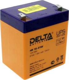 Аккумулятор для ИБП Delta Battery HR-W, 107х70х90 мм (ВхШхГ),  Необслуживаемый свинцово-кислотный,  12V/5 Ач, цвет: оранжевый, (HR 12-21W)