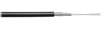 Кабель ВО Nikolan Т Loose tube,  4хОВ, OS2 9/125, PE, Ø 8,2мм, катушка, снаружи зданий, гофрированная стальная лента, цвет: чёрный