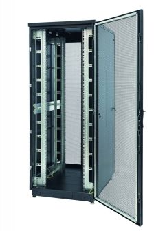 Шкаф серверный напольный Eurolan S3000, IP20, 22U, 1140х600х1000 мм (ВхШхГ), дверь: перфорация, боковая панель: сплошная, разборный, цвет: чёрный